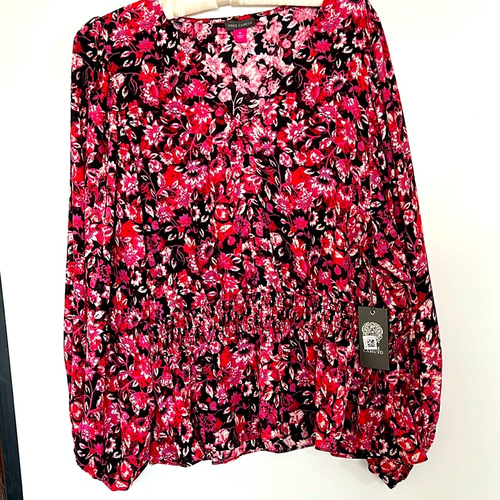 Vince Camuto 3/4 Sleeve V-Neck Blouse Size XL